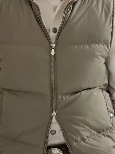 Brunello Cucinelli Men's Lightweight Techno Fabric Down Vest with Packable Hood - Military - Size XXXXL | Thumbnail 4 Brunello Cucinelli Men's Lightweight Techno Fabric Down Vest with Packable Hood - Military - Size XXXXL | Thumbnail 4