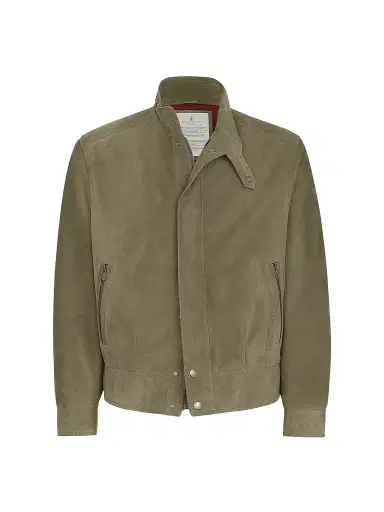 Brunello Cucinelli Men's Suede Outerwear Jacket - Military - Size XXXL | Thumbnail 1