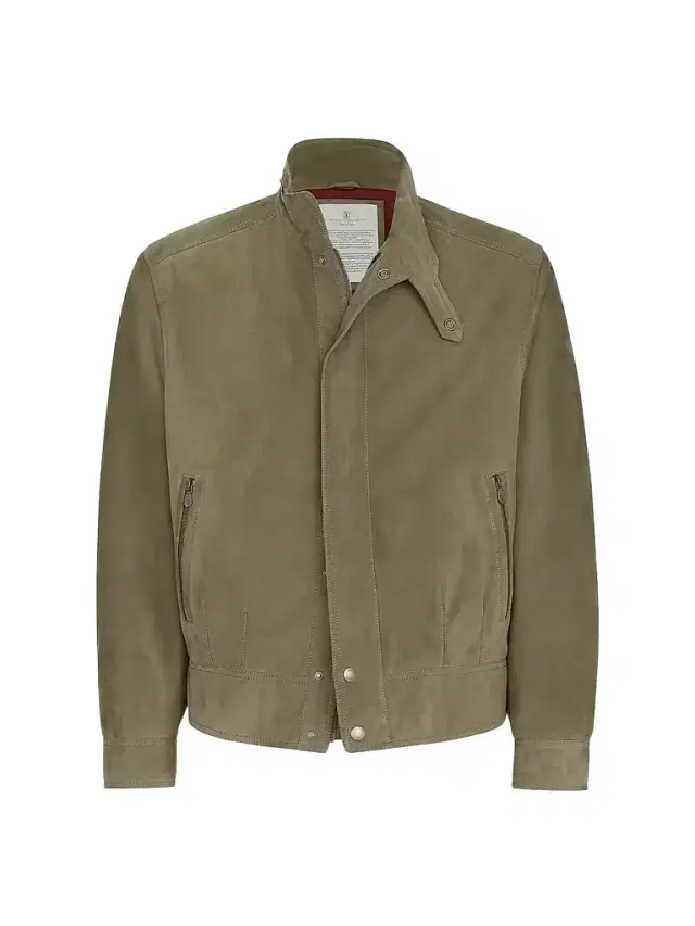Brunello Cucinelli Men's Suede Outerwear Jacket - Military