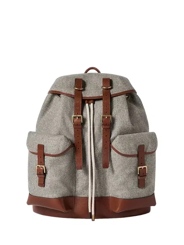 Men's Wool, Alpaca and Cashmere Flannel Field Backpack - Medium Grey