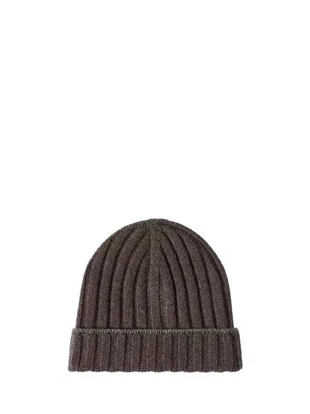 Brunello Cucinelli Men's Cashmere Rib Knit Beanie - Brown