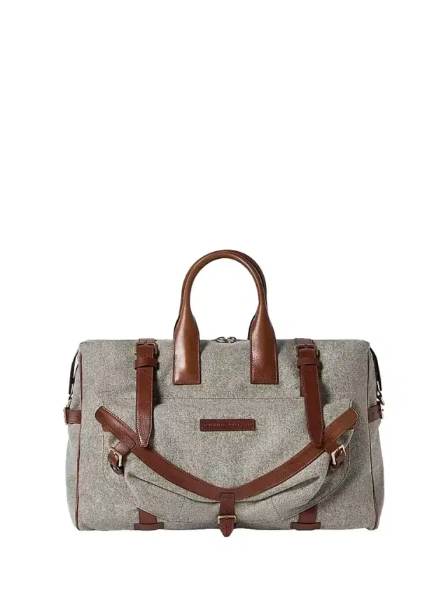 Brunello Cucinelli Men's Wool, Alpaca and Cashmere Flannel Field Bag - Medium Grey