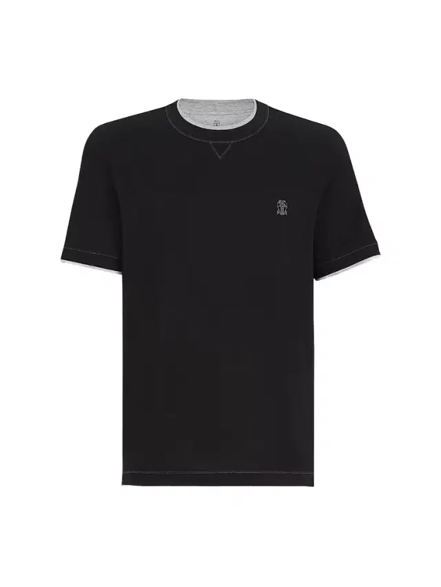Brunello Cucinelli Men's Cotton Jersey Crew-Neck T-Shirt - Black