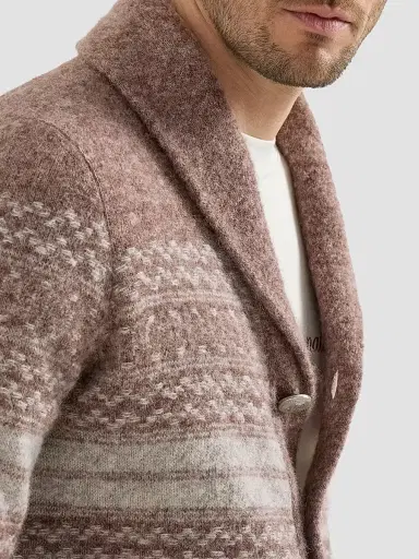 Brunello Cucinelli Men's Alpaca, Cashmere and Wool Nordic Jacquard Cardigan - Red | Thumbnail 4