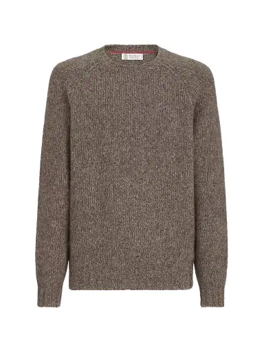 Brunello Cucinelli Men's Cashmere and Silk Sweater - Brown - Size 48 | Thumbnail 1 Brunello Cucinelli Men's Cashmere and Silk Sweater - Brown - Size 48 | Thumbnail 1