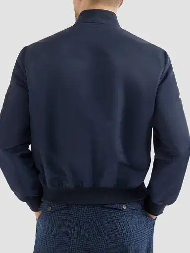 Brunello Cucinelli Men's Water-Resistant Techno Satin Bomber Jacket | Thumbnail 3