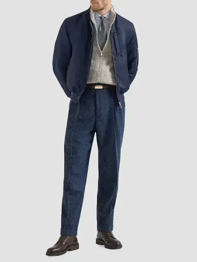 Brunello Cucinelli Men's Water-Resistant Techno Satin Bomber Jacket | Thumbnail 6