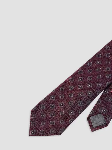 Brunello Cucinelli Men's Silk Tie with Geometric Pattern | Thumbnail 2
