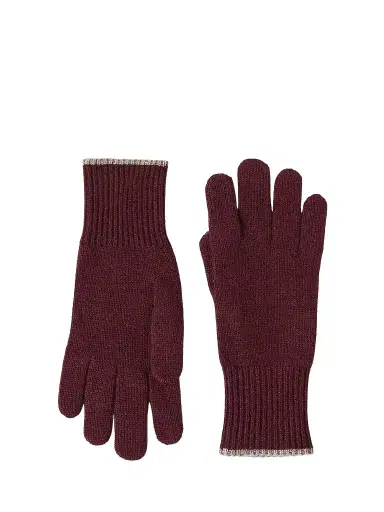 Brunello Cucinelli Men's Cashmere Knit Gloves - Burgundy - Size XL | Thumbnail 1 Brunello Cucinelli Men's Cashmere Knit Gloves - Burgundy - Size XL | Thumbnail 1