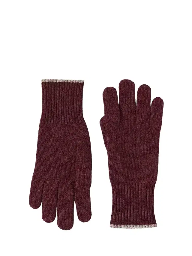 Brunello Cucinelli Men's Cashmere Knit Gloves - Burgundy