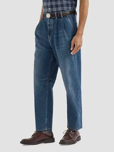 Brunello Cucinelli Men's Comfort Cotton Denim Iconic Fit Five-Pocket Jeans - Medium Denim | Thumbnail 4 Brunello Cucinelli Men's Comfort Cotton Denim Iconic Fit Five-Pocket Jeans - Medium Denim | Thumbnail 4