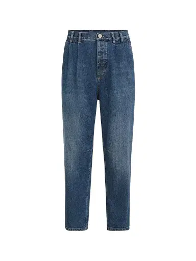 Brunello Cucinelli Men's Comfort Cotton Denim Iconic Fit Five-Pocket Jeans - Medium Denim | Thumbnail 1 Brunello Cucinelli Men's Comfort Cotton Denim Iconic Fit Five-Pocket Jeans - Medium Denim | Thumbnail 1