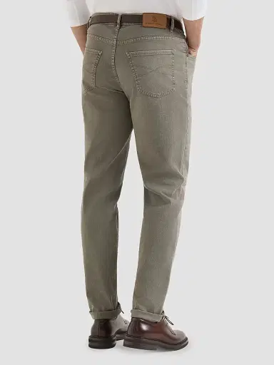 Brunello Cucinelli Men's Lightweight Denim Traditional Fit Five-Pocket Jeans - Military - Size 50 | Thumbnail 3