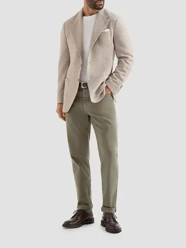 Brunello Cucinelli Men's Lightweight Denim Traditional Fit Five-Pocket Jeans - Military - Size 50 | Thumbnail 6