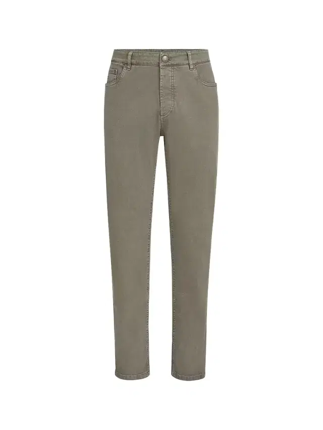 Brunello Cucinelli Men's Lightweight Denim Traditional Fit Five-Pocket Jeans - Military