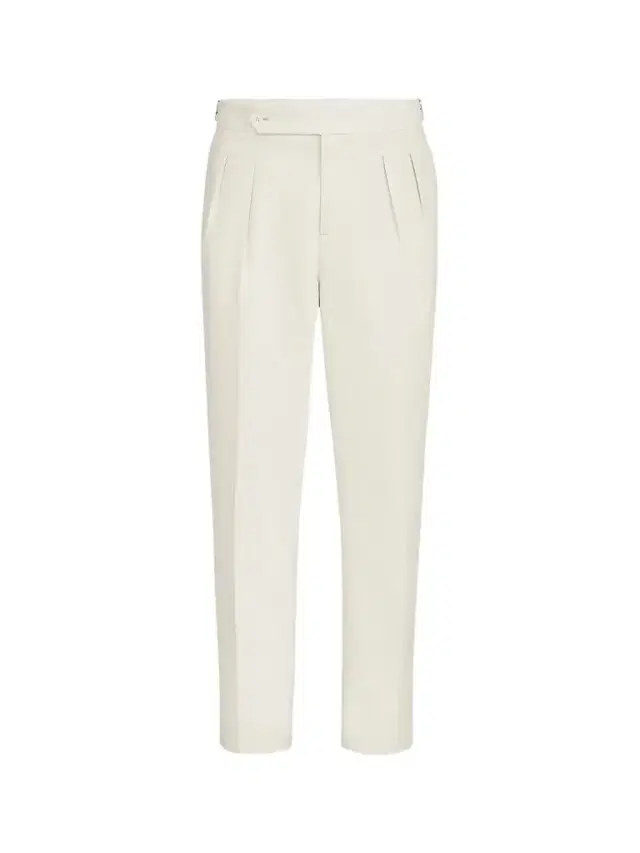 Brunello Cucinelli Men's Cotton Narrow Wale Corduroy Tuxedo Trousers with Double Pleats - Milk