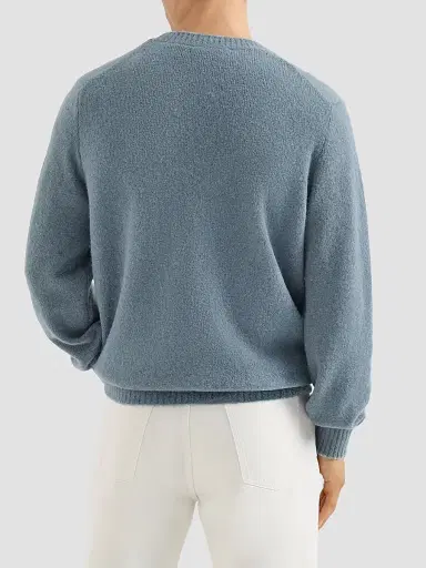 Brunello Cucinelli Men's Alpaca, Cashmere and Wool Sweater - Cerulean - Size 30 | Thumbnail 3