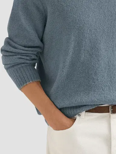 Brunello Cucinelli Men's Alpaca, Cashmere and Wool Sweater - Cerulean - Size 30 | Thumbnail 5