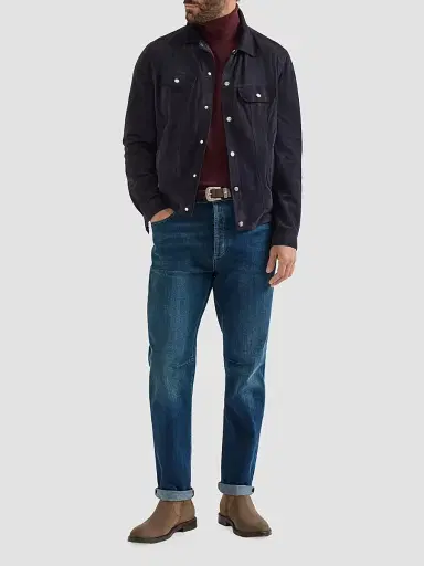 Brunello Cucinelli Men's Comfort Cotton Denim Leisure Fit Five-Pocket Jeans - Dark Denim | Thumbnail 6 Brunello Cucinelli Men's Comfort Cotton Denim Leisure Fit Five-Pocket Jeans - Dark Denim | Thumbnail 6