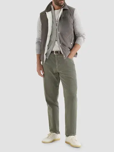Brunello Cucinelli Men's Garment-Dyed Five-Pocket Trousers in Cotton Narrow Wale Corduroy | Thumbnail 6