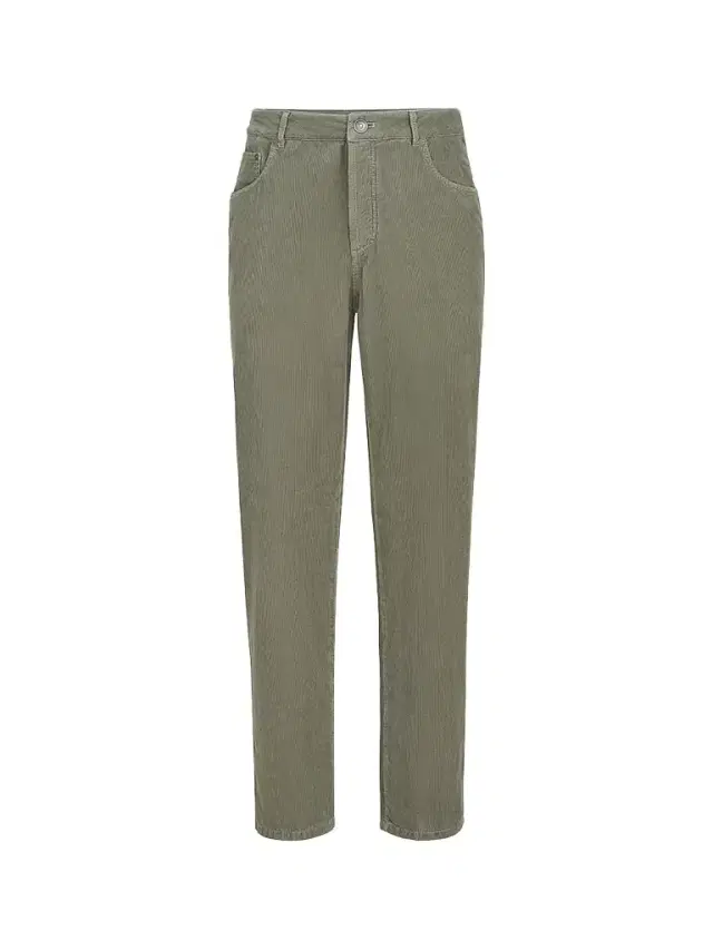 Brunello Cucinelli Men's Garment-Dyed Five-Pocket Trousers in Cotton Narrow Wale Corduroy - Military