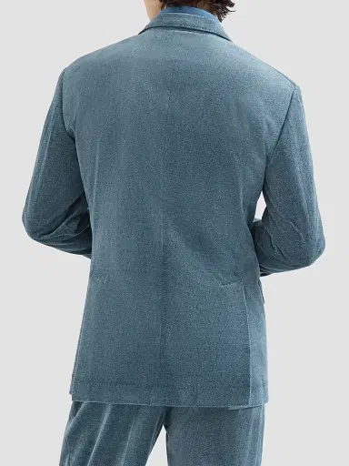 Brunello Cucinelli Men's Denim-Effect Cotton Velvet One-and-a-Half Breasted Tailor Blazer - Cerulean | Thumbnail 3 Brunello Cucinelli Men's Denim-Effect Cotton Velvet One-and-a-Half Breasted Tailor Blazer - Cerulean | Thumbnail 3