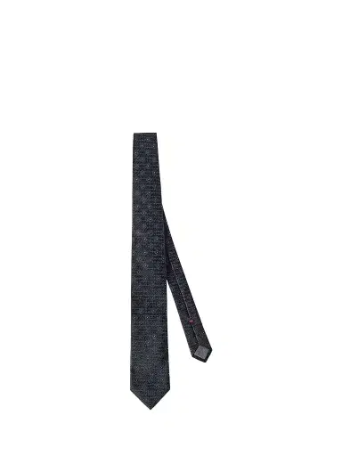 Brunello Cucinelli Men's Silk Tie with Geometric Pattern | Thumbnail 1