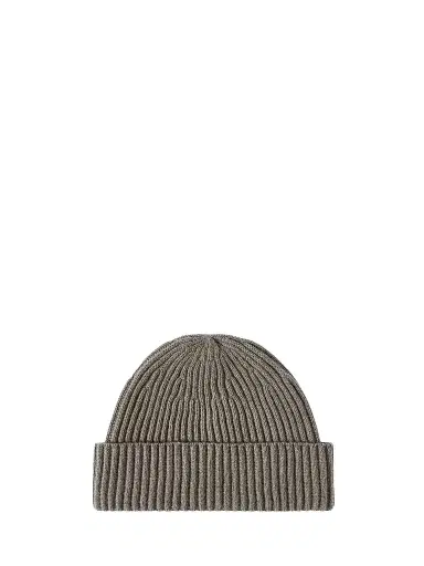 Brunello Cucinelli Men's Cashmere English Rib Double Knit Beanie - Military - Size XXL | Thumbnail 1