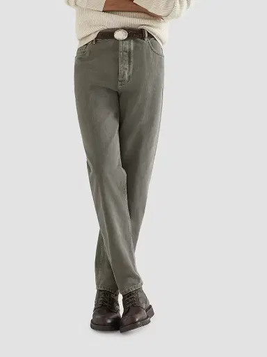 Brunello Cucinelli Men's Garment-Dyed Denim Iconic Fit Five-Pocket Jeans - Grey - Size 48 | Thumbnail 5