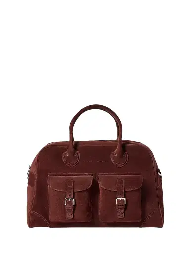 Brunello Cucinelli Men's Suede Weekender Bag | Thumbnail 1