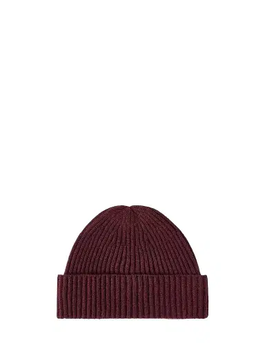 Brunello Cucinelli Men's Cashmere English Rib Double Knit Beanie - Burgundy - Size XXL | Thumbnail 1 Brunello Cucinelli Men's Cashmere English Rib Double Knit Beanie - Burgundy - Size XXL | Thumbnail 1