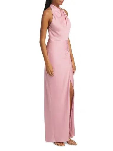 NICHOLAS Women's Galilea Embellished Draped Halter Gown - Rose | Thumbnail 4