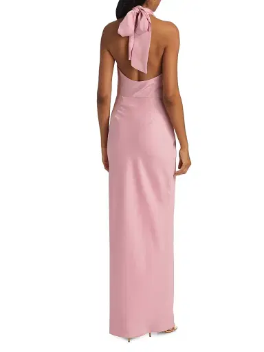 NICHOLAS Women's Galilea Embellished Draped Halter Gown - Rose | Thumbnail 5