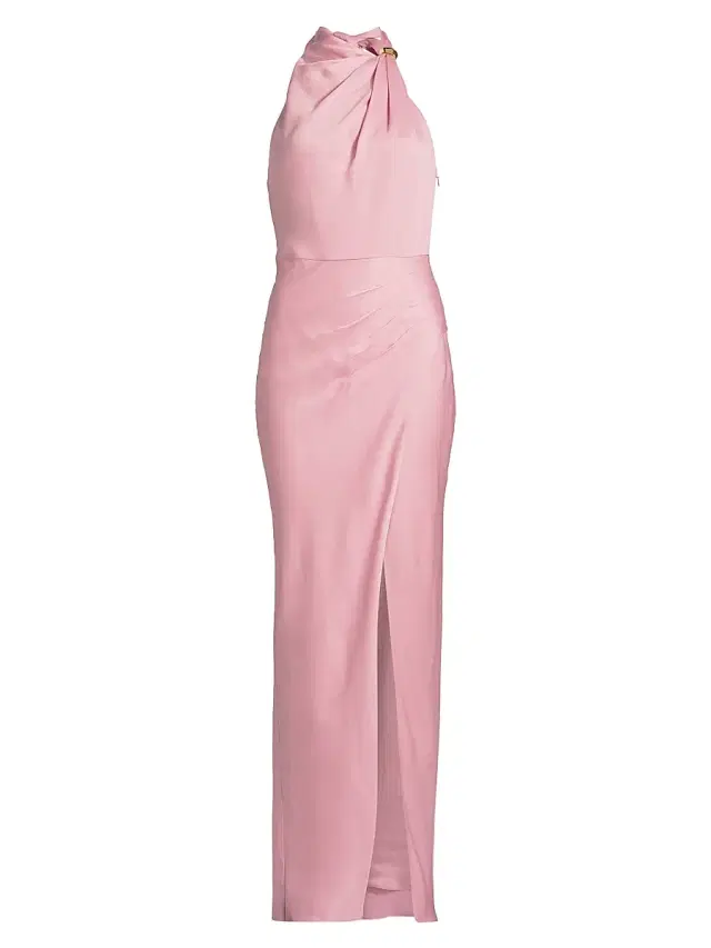 NICHOLAS Women's Galilea Embellished Draped Halter Gown - Rose