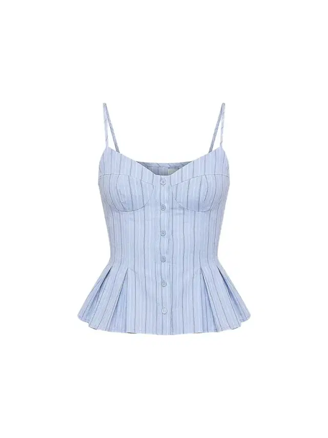 Nicholas the Label Women's Staci Striped Seersucker Peplum Top - Blue Multi Stripe