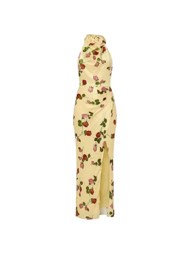Nicholas the Label Women's Galilea Halterneck Floral A-Line Gown - Fallen Roses