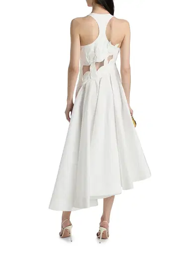 Zimmermann Women's Luna Appliqué Asymmetric Midi-Dress - | Thumbnail 5 Zimmermann Women's Luna Appliqué Asymmetric Midi-Dress - | Thumbnail 5