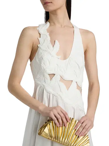 Zimmermann Women's Luna Appliqué Asymmetric Midi-Dress - | Thumbnail 6 Zimmermann Women's Luna Appliqué Asymmetric Midi-Dress - | Thumbnail 6