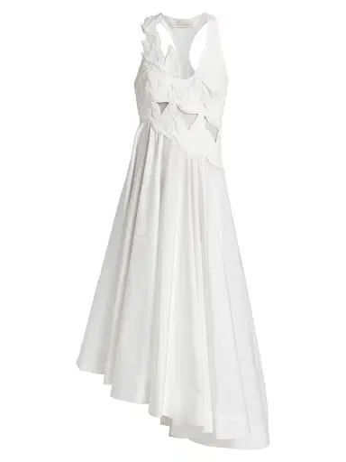 Zimmermann Women's Luna Appliqué Asymmetric Midi-Dress - | Thumbnail 1 Zimmermann Women's Luna Appliqué Asymmetric Midi-Dress - | Thumbnail 1