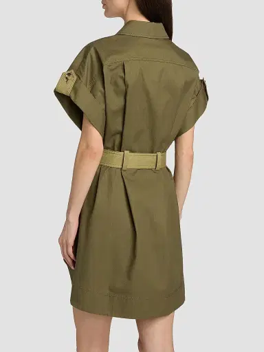 Zimmermann Women's Solstice Utility Cotton Mini Dress - Khaki - Size 10 | Thumbnail 5 Zimmermann Women's Solstice Utility Cotton Mini Dress - Khaki - Size 10 | Thumbnail 5