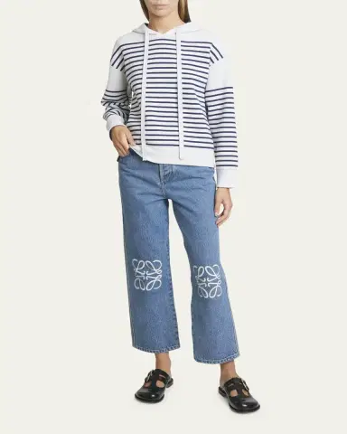 Loewe Cropped Jeans with Anagram Knee Detail | Thumbnail 2