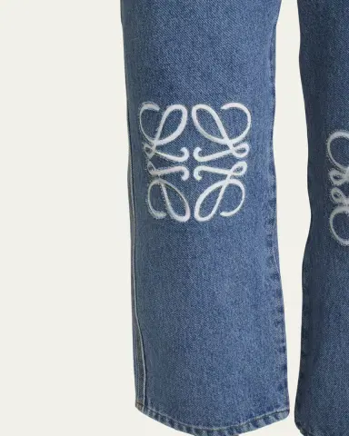 Loewe Cropped Jeans with Anagram Knee Detail | Thumbnail 5