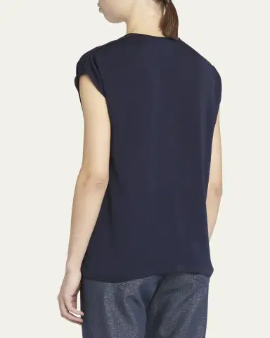 Giorgio Armani Silk Georgette Blouse with Fringe Tie Neck Detail | Thumbnail 3 Giorgio Armani Silk Georgette Blouse with Fringe Tie Neck Detail | Thumbnail 3