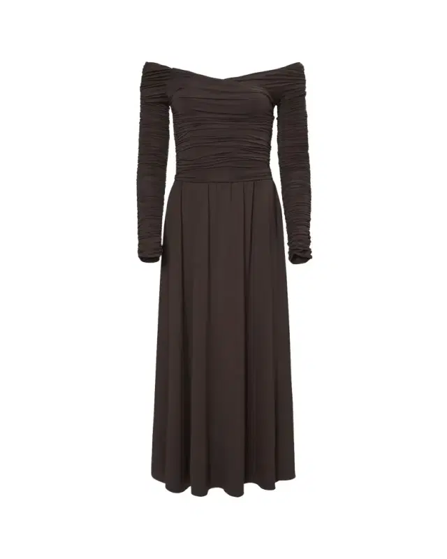 Charlotte Ruched Off-Shoulder Dress
