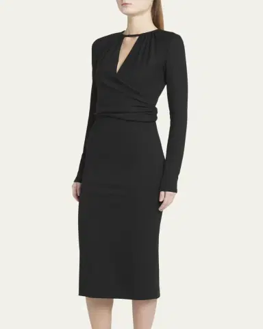Giorgio Armani Keyhole Milano Jersey Sheath Dress | Thumbnail 4