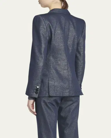 Giorgio Armani Single-Button Denim Blazer Jacket | Thumbnail 3 Giorgio Armani Single-Button Denim Blazer Jacket | Thumbnail 3