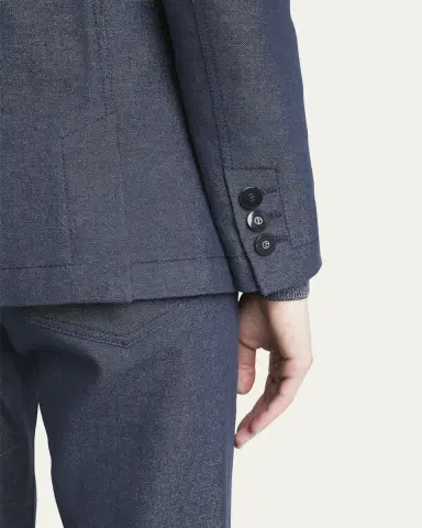 Giorgio Armani Single-Button Denim Blazer Jacket | Thumbnail 5 Giorgio Armani Single-Button Denim Blazer Jacket | Thumbnail 5