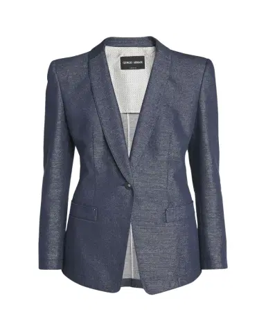 Giorgio Armani Single-Button Denim Blazer Jacket | Thumbnail 1 Giorgio Armani Single-Button Denim Blazer Jacket | Thumbnail 1