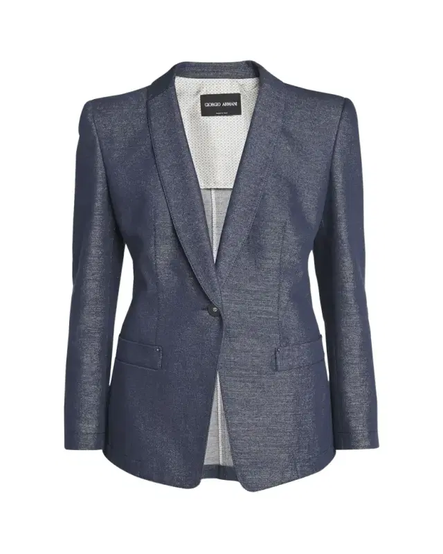 Giorgio Armani Single-Button Denim Blazer Jacket
