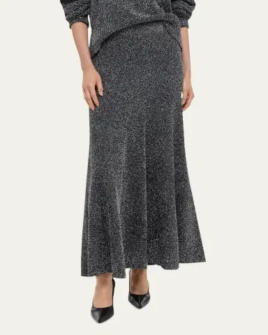 Helmut Lang Sparkly Lurex Maxi Skirt | Thumbnail 4